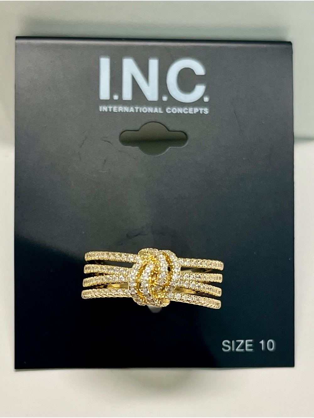 I.N.C. International Concepts Pavé Knotted Multi-Row Band Ring